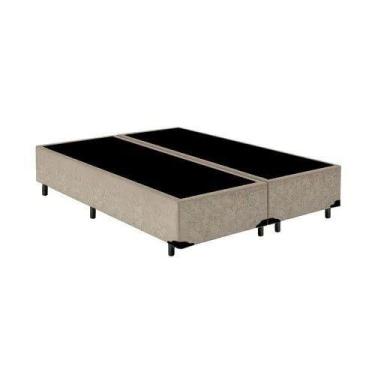 Imagem de Base Cama Box Bipartida Queen RC Sono Leve 38x158x198, Queen, Suede Be