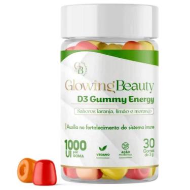 Imagem de D3 Gummy Energy Sabores Laranja Limão e Morango 30 Gomas Glowing Beaut