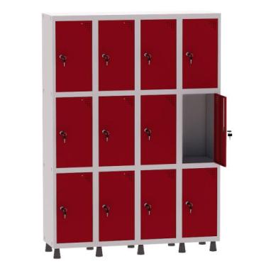 Imagem de Armário Guarda Volume Locker Roupeiro 4 Vãos 12 Portas Aço GRF504/12 C
