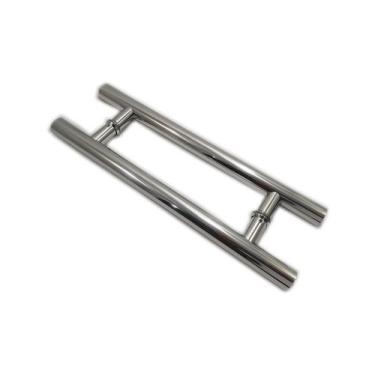 Imagem de Puxador Inox H (45x30)cm Cromado P/ Porta Blindex Portão - De acordo c