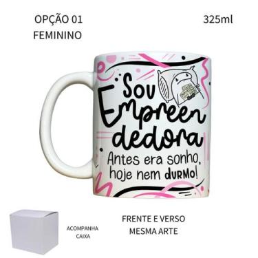 Imagem de Caneca 325ml Flork Profissões Empreendedor Empreendedora - LARANJA E M