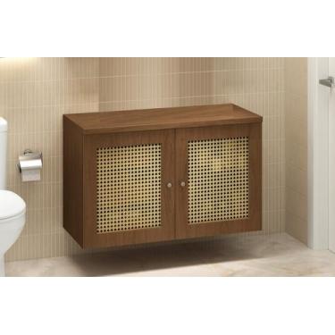 Imagem de Gabinete para Banheiro Taj Mahal 1mt com Tela de Rattan MDF - Astral D