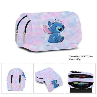 Imagem de Estojo Escolar com Desenho do Stitch - Porta-Canetas e Lápis para Ensi