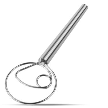 Imagem de agttete Batedor de Massa Dinamarquês Batedor de Pão de Aço Inoxidável com Gancho de Massa para Misturador de Massa e Utensílios para Fazer Pão, Ideal para Entusiastas de Batedor de Massa Fermentada