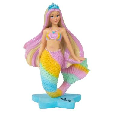 Imagem de Penn-Plax Enfeite de aquário Mermaid Barbie™ oficialmente licenciado em uma base de estrela - Decoração perfeita para aquários, aquários e terrários