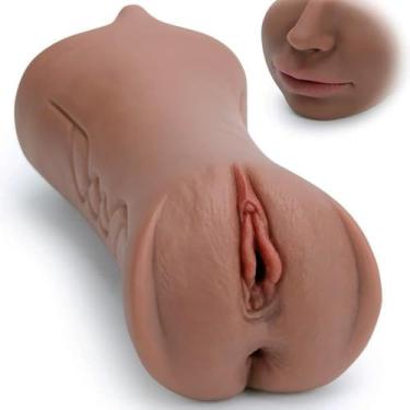 Imagem de Masturbador masculino 3 em 1 brinquedos sexuais adultos com textura realista, brinquedo de bolso masculino para masturbação masculina