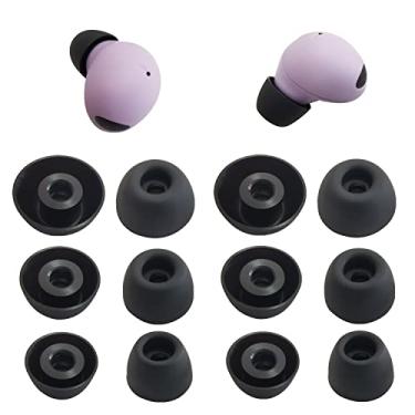 Imagem de Pontas auriculares de silicone para Galaxy Buds 2 Pro, pontas de substituição para fones de ouvido Samsung Galaxy Buds 2 Pro, 6 pares LMS preto