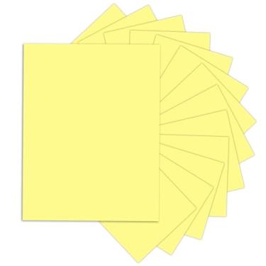 Imagem de 24 folhas de papelão amarelo 21 x 27 cm de papel grosso, papel para impressora Goefun de 36 kg para convites, menus, casamento, cartões DIY