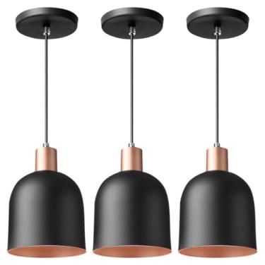 Imagem de Kit 3 Pendente Lustre Luminária Open em Alumínio Preto