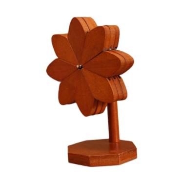 Imagem de Fenteer 3 peças de bambu trivets coaster pot titular moinho de vento em forma de esteira de mesa, para pratos, bule, decoração de mesa de cozinha, Cor Noz