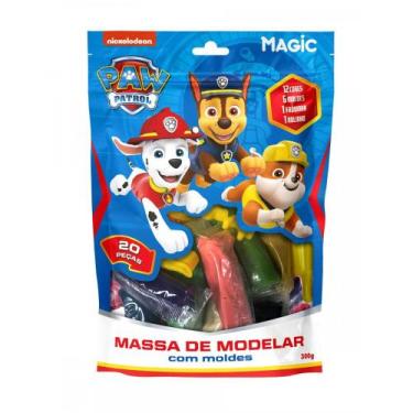 Imagem de Massa de modelar 12 cores 6 moldes 2 itens - patrulha canina - Magic K