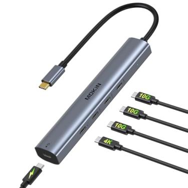 Imagem de Hub USB C de 10 Gbps, divisor MOKiN USB C com saída de vídeo 4K a 60Hz, carregamento PD de 100 W, transferência de dados, dongle multiportas USB4 para MacBook Pro, iPad Pro e dispositivos tipo C