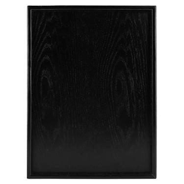 Imagem de Bandeja de Servir de Madeira - Bandeja Otomana Decorativa Em Formato Retangular para café da manhã na Cama, Almoço, Jantar, Aperitivos, Pátio, Mesa de Centro, Churrasco, Festa -