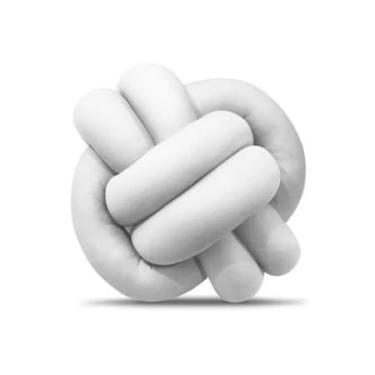 Imagem de Almofada Nó Escandinavo – Design Moderno, Super Macia e Confortável para Decoração de Sala e Quarto, Nas Cores: Rose, Amarelo, Branco, Preto, Rosa, Cinza - Cazehn (Branco)