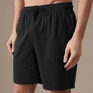 Imagem de Bermuda Moletom Masculina Fresquinha para Dormir - Slim Fitness, Preto