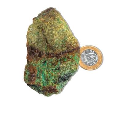 Imagem de 01 Malaquita Pedra Bruto Natural 200 a 250g 6 a 10cm Tipo C - Cristais