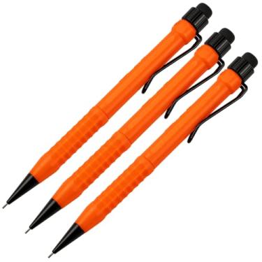 Imagem de Rite in the Rain Lápis mecânico torcido à prova de intempéries, barril laranja, grafite preto de 0,9 mm, pacote com 3 (nº OR9-3)