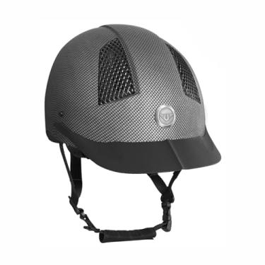 Imagem de Capacete TuffRider de fibra de carbono | Equipamento de proteção para escolas para equitantes – Certificação SEI, resistente e durável – Preto | Tamanho – Grande