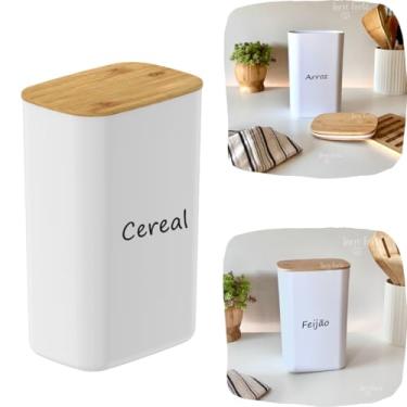 Imagem de Pote Hermético Tampa De Bambu Porta Mantimentos Potes Para Mantimentos 2,3 L (Cereal)
