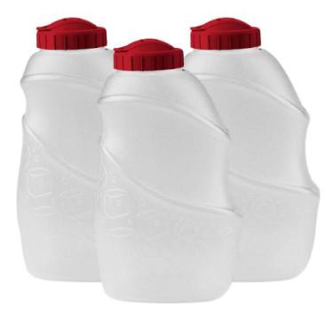 Imagem de 3 Garrafa De Água Jarra Suco Geladeira Tampa Higiênica 2 Litros Grande