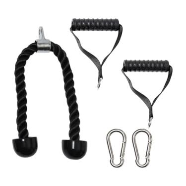 Imagem de Deevoka Corda de tríceps puxe o cabo para baixo para a máquina de cabo, o tríceps portátil puxado os acessórios de corda para a academia em casa exercício