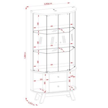 Imagem de Aparador para Sala Buffet Monza e Cristaleira Moss Calacata Off White – Madetec