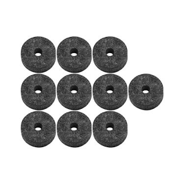 Imagem de Akozon 4cm20 Drum Cymbal Felt Pads-Acessórios de Tambor Anti-deslizamento para Proteção e Estabilidade-Perfeito para Bateristas (Preto) (Cinza)