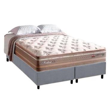 Imagem de Cama Box King com Colchão Herval Moskow Molas Maxspring 193x203x73cm M
