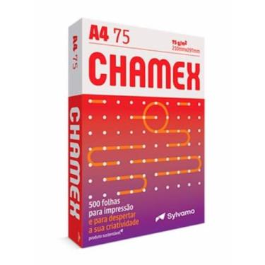 Imagem de Papel Sulfite Folha A4 75g Chamex Pacote 500 Folhas 210x297mm Branca -