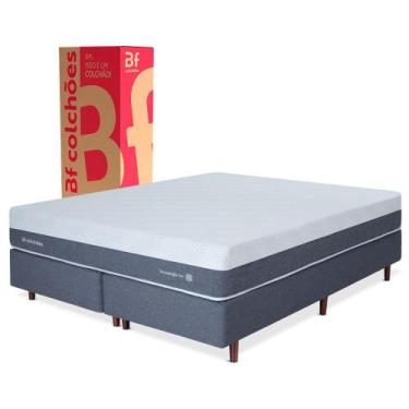 Imagem de Cama Box Queen Premium BF Ice Espuma NASA 158x198cm BF Colchões, AZUL