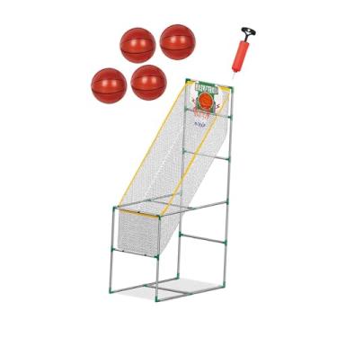 Imagem de UGPLM Jogo infantil Arcade Basketball Game Set Basketball Hoop Hoop, brinquedo interativo Facilmente configurando a atividade de diversão para meninos, com 4 Bola, 1.39m