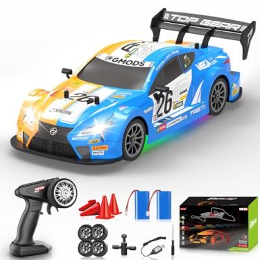 Imagem de YUAN PLAN RC Drift Car 1:16, 2.4GHz 4WD Remote Control Car, 30+KM/H High Speed Drifting RC Cars with LED Lights Two Batteries and Drift Tires Racing Cars for Adults Boys Kids, Sky Blue