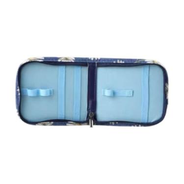 Imagem de Nishiyuenyi Costura de suprimentos de saco de bolsa de viagem Organizador da caixa de crochê de crochê para tricô de linhas pino, Margarida Azul