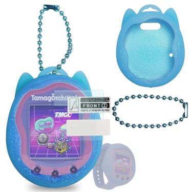 Imagem de JCHPINE Silicone Case Replacement for Tamagotchi Uni, Screen Protector for Tamagotchi Uni Band Pet Accessories(Silicone Case and Screen Film) (Blue Case)