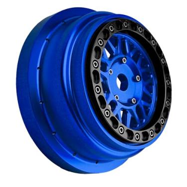 Imagem de BeaxTurbo Racing Upgrade Parts CNC Aluminum Bead Lock Wheel for Losi Super Baja Rey 2.0 1/6 1pcs Blue (Blue-Black)