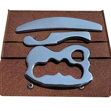 Imagem de NCCYOOT Gua sha Tool gua sha aço inoxidável iastm ferramenta de massagem Gussha ferramenta de raspagem muscular para terapia de tecidos macios e reduzir braços, costas, pernas, pescoço dor muscular