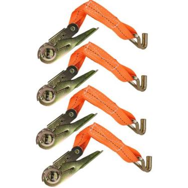 Imagem de Catraca Movel Amarraçao Peso Carga Kit 4 Uni Gancho em J Reforçado Pes