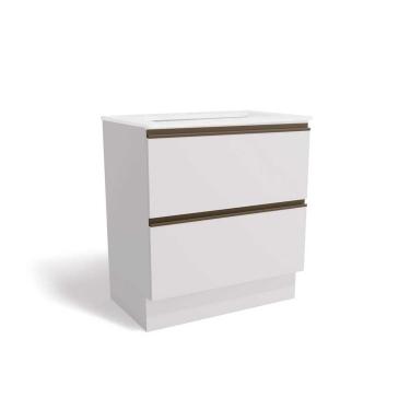 Imagem de Balcão de Cozinha p/ Cooktop c/ Tampo Maxxi G755 c/ 2 Gavetas 80cm Branco/Branco - Kappesberg