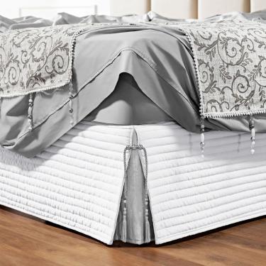 Imagem de Saia Cama Box Casal Stylle 200 Fios Matelado Branca