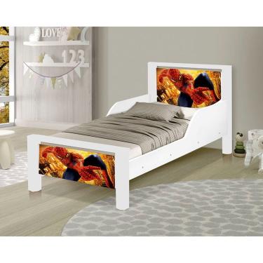 Imagem de Mini Cama Infantil Adesivada Homem Aranha Branco