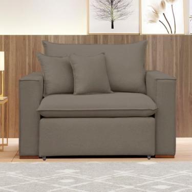 Imagem de Poltrona Retrátil 100cm Barcelona Bege Escuro