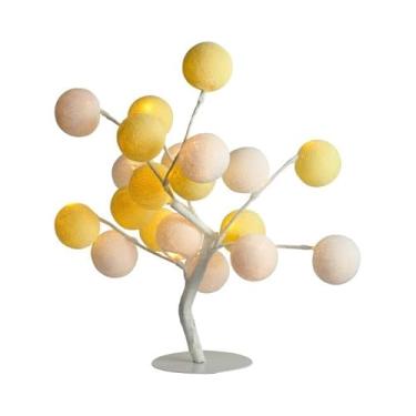 Imagem de Árvore de Luz Luminária de Mesa Abajur LED Bonsai Luz Decorativa com bolinhas Modelo Bege e Branco Atacama