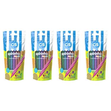 Imagem de Kit 4 Blister Caneta Esferográfica Mini Cis Spirinho Scents Com Cheirinho Com 5 Cores