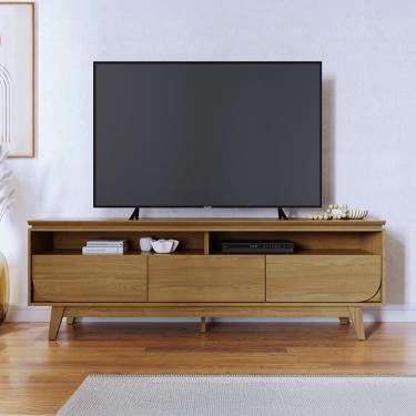 Imagem de Rack Bancada 3 Gavetas Tvs Até 75 Polegadas Selene - Cumaru Cumaru