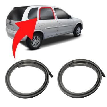 Imagem de Kit Canaleta Do Vidro Borracha Porta Traseira Corsa 10 11 12
