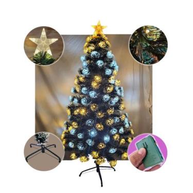 Imagem de Árvore de Natal LED Cristal 150cm com Fibra Ótica Estrela - Multia
