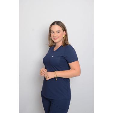 Imagem de Conjunto Scrub Pijama Cirúrgico Essência Azul Marinho Toque Geladinho