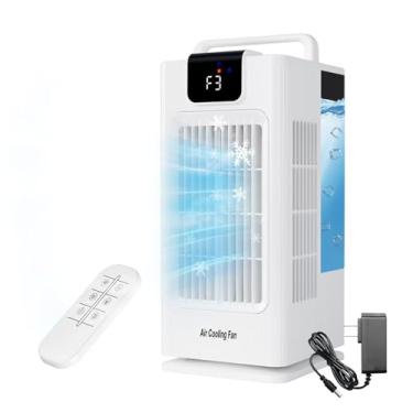 Imagem de Sugoiti Ventilador De Ar Portátil Com Refrigeração, Condicionador Evaporativo 14" 4 Velocidades, Temporizador 8 Horas, 3 Névoas, Tanque 2000 Ml, Luzes Noturnas 7 Cores, Controle Remoto, Oscilação 12