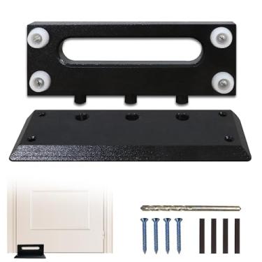 Imagem de FEBTECH Suporte de porta de segurança – Proteção anti-arrombamento com trava de chão para portas padrão, francesas e manchadas - Rolha de segurança de porta resistente para máxima segurança doméstica