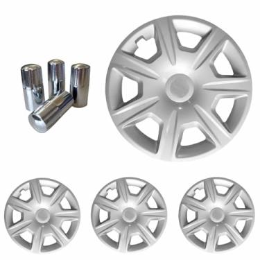 Imagem de Jogo Calota Aro 15 Logan Sandero 2015 à 2018 + Selo Resinado + Tampa Ventil Cromada